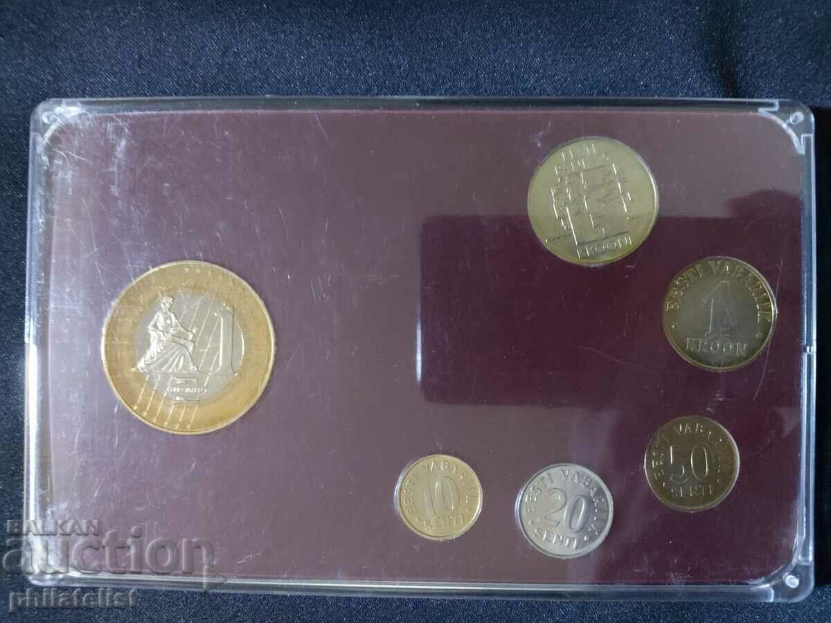 Auction  Estonia 1992-2003 - Complete set of 5 coins + medal