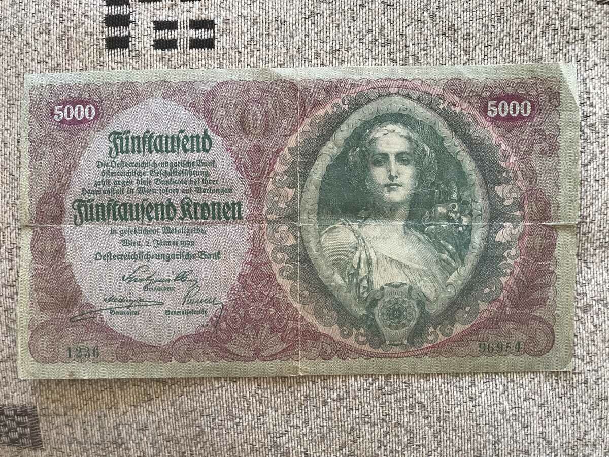 Austria 5000 de coroane 1922