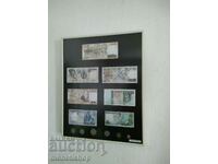 Panel with banknotes and coins from Portugal