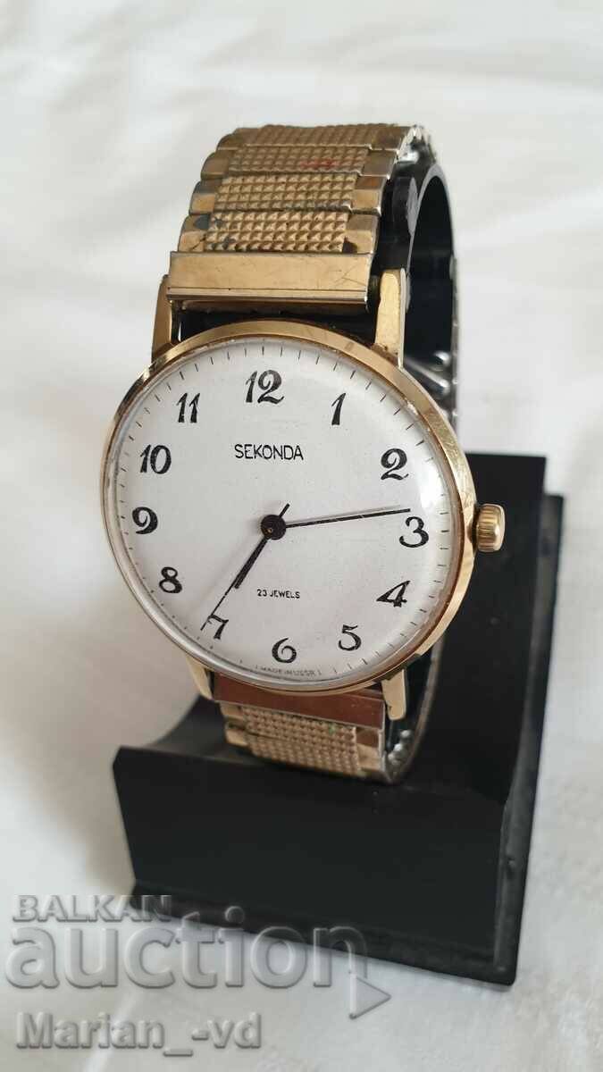 Sekonda 23 Jewels Gold Plated Mechanical Watch for Men with price 100.00 BGN | € 51.13