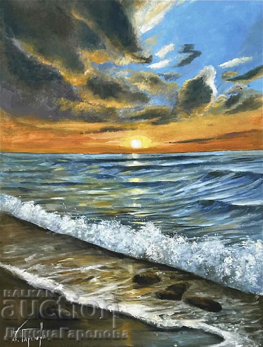 Denitsa Garelova oil painting 50/70 "The sunset remembers"