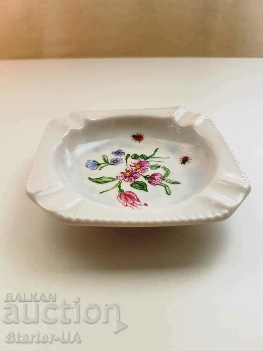 Author's painted ashtray. With marking.