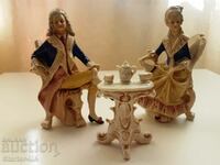 A set of old German porcelain figures.