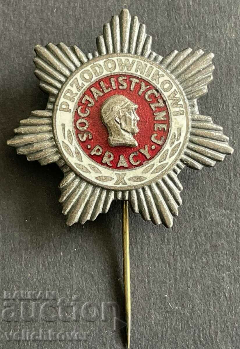 37629 Poland badge Striker of socialist labor enamel