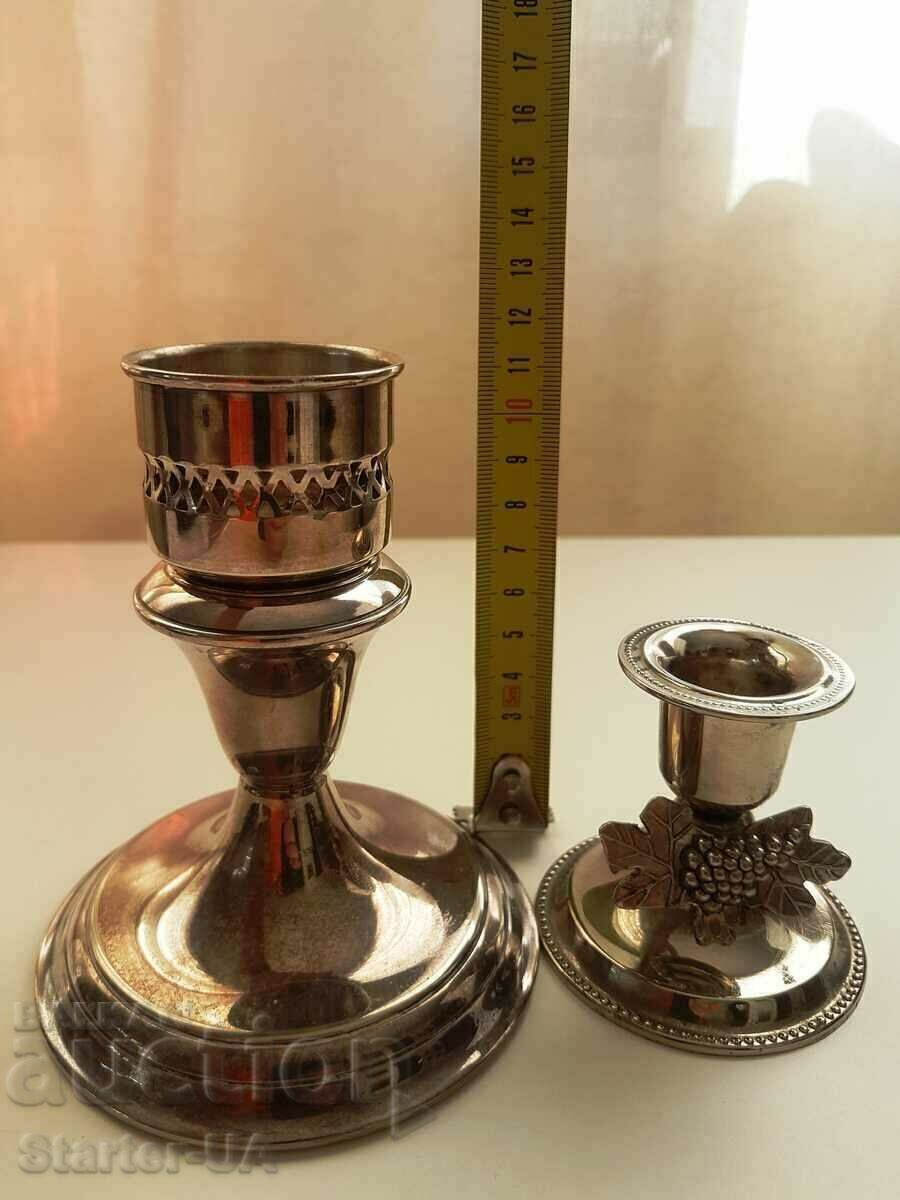 2 pieces of beautiful metal candlesticks - 6 2 pieces of beautiful metal candlesticks - 6