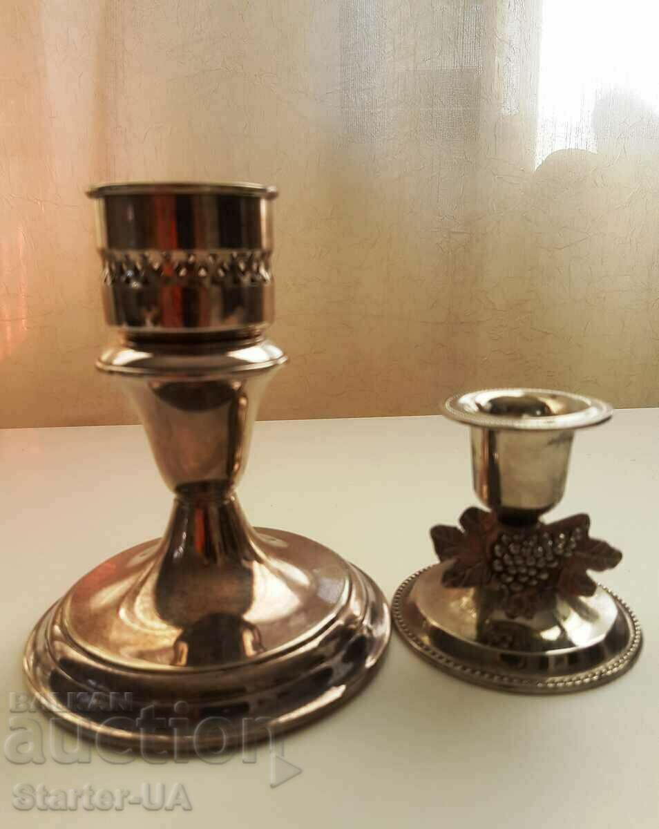 2 pieces of beautiful metal candlesticks 2 pieces of beautiful metal candlesticks