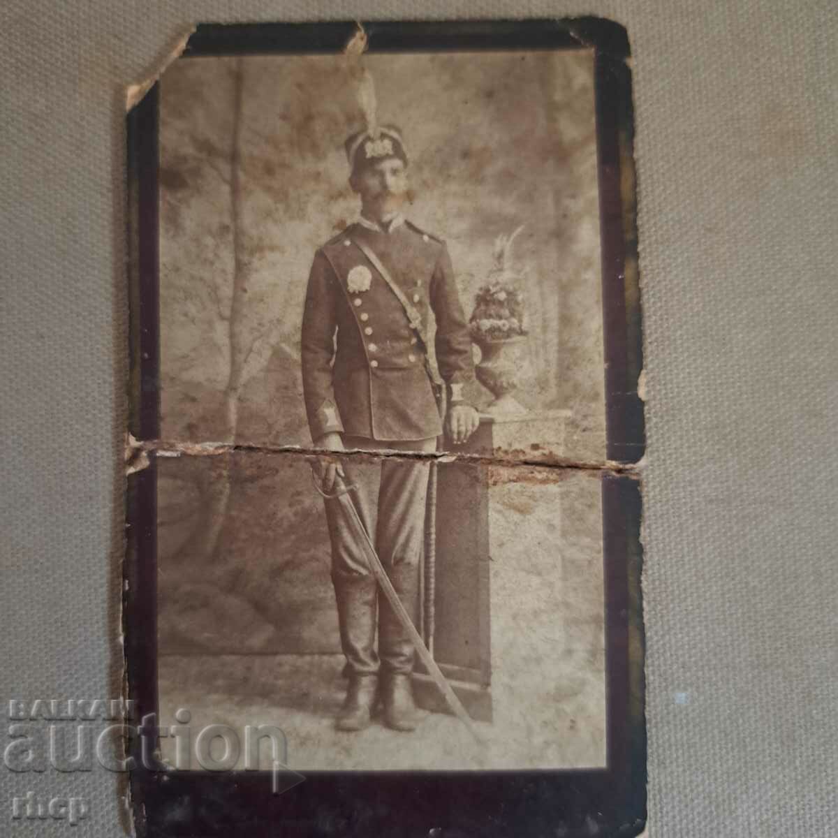 1888 soldat cu sabie veche fotografie