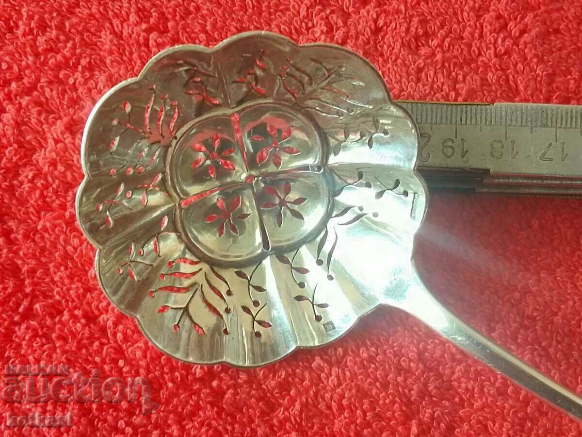 Old silver-plated Christofle strainer spoon, France hallmark - 6 Old silver-plated Christofle strainer spoon, France hallmark - 6