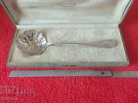Lingurita de tacamuri placata cu argint vechi CHRISTOFLE cutie stampila Franta