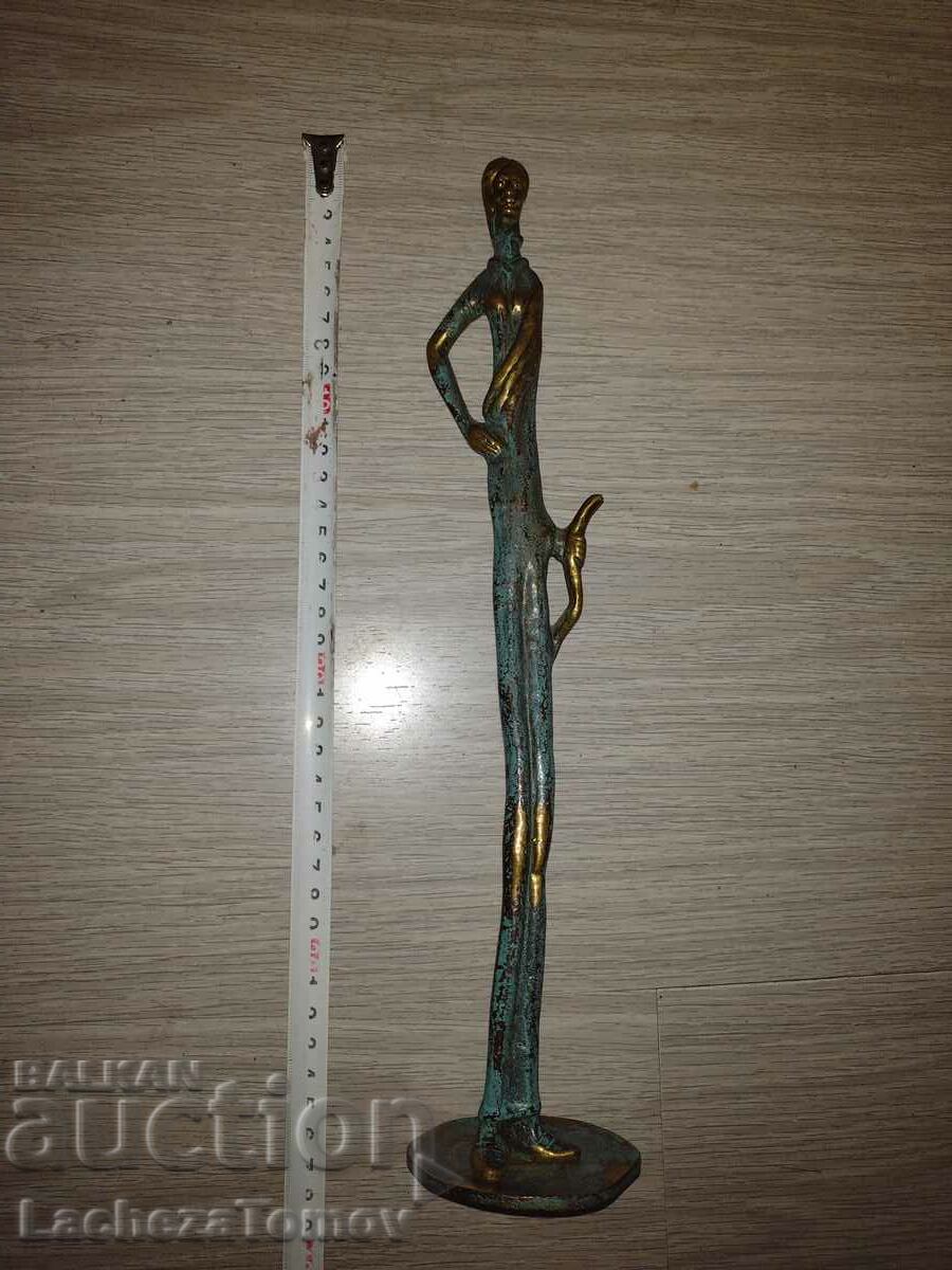 Frumoasa statueta bronz B.Bondikov Femeie patina perfecta