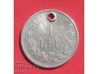 1 leu Romania 1874 silver