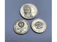 Сребърни юбилейни монети 1976 5 лева 20 лева 1988
