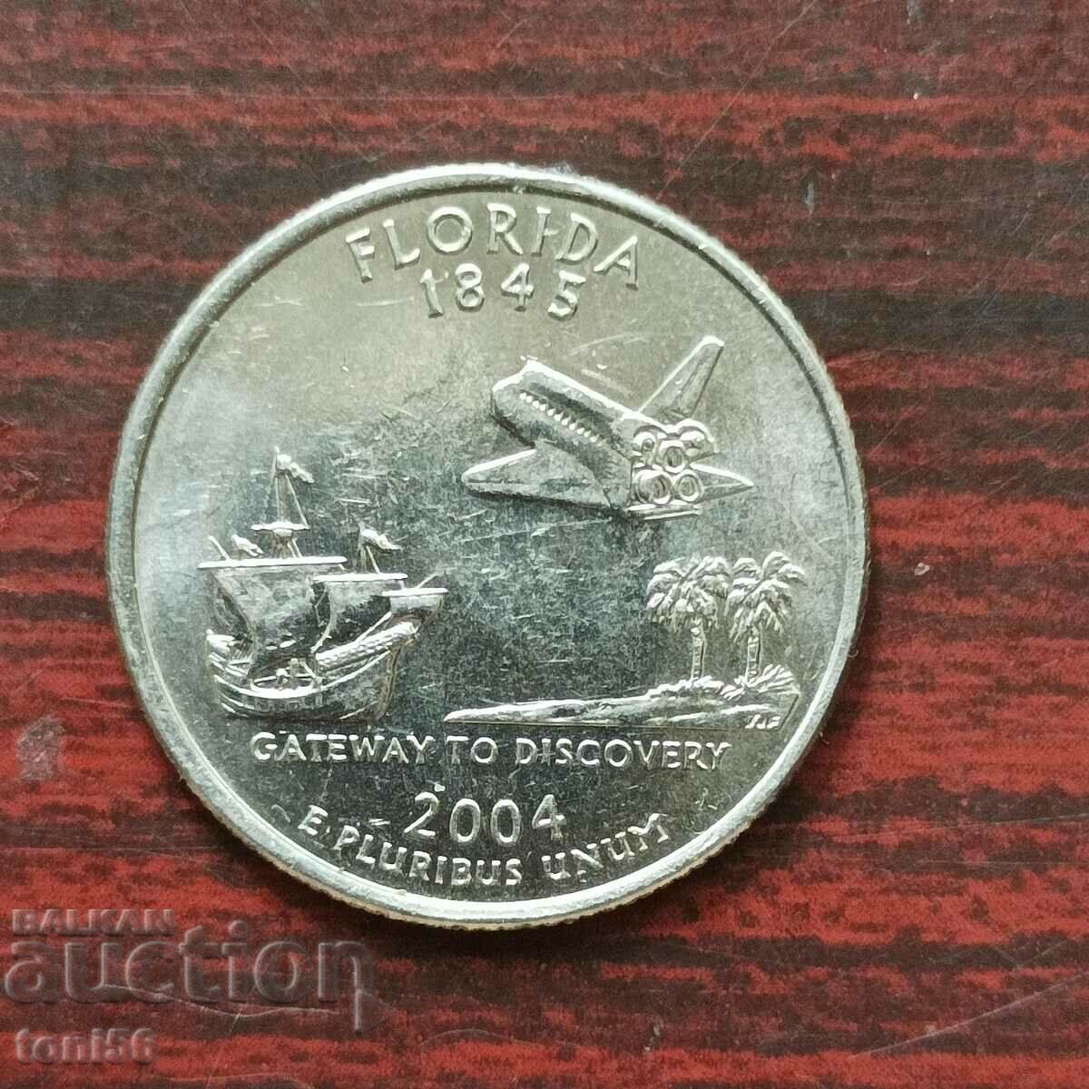 1/4 dolar SUA 2004 P - Florida UNC