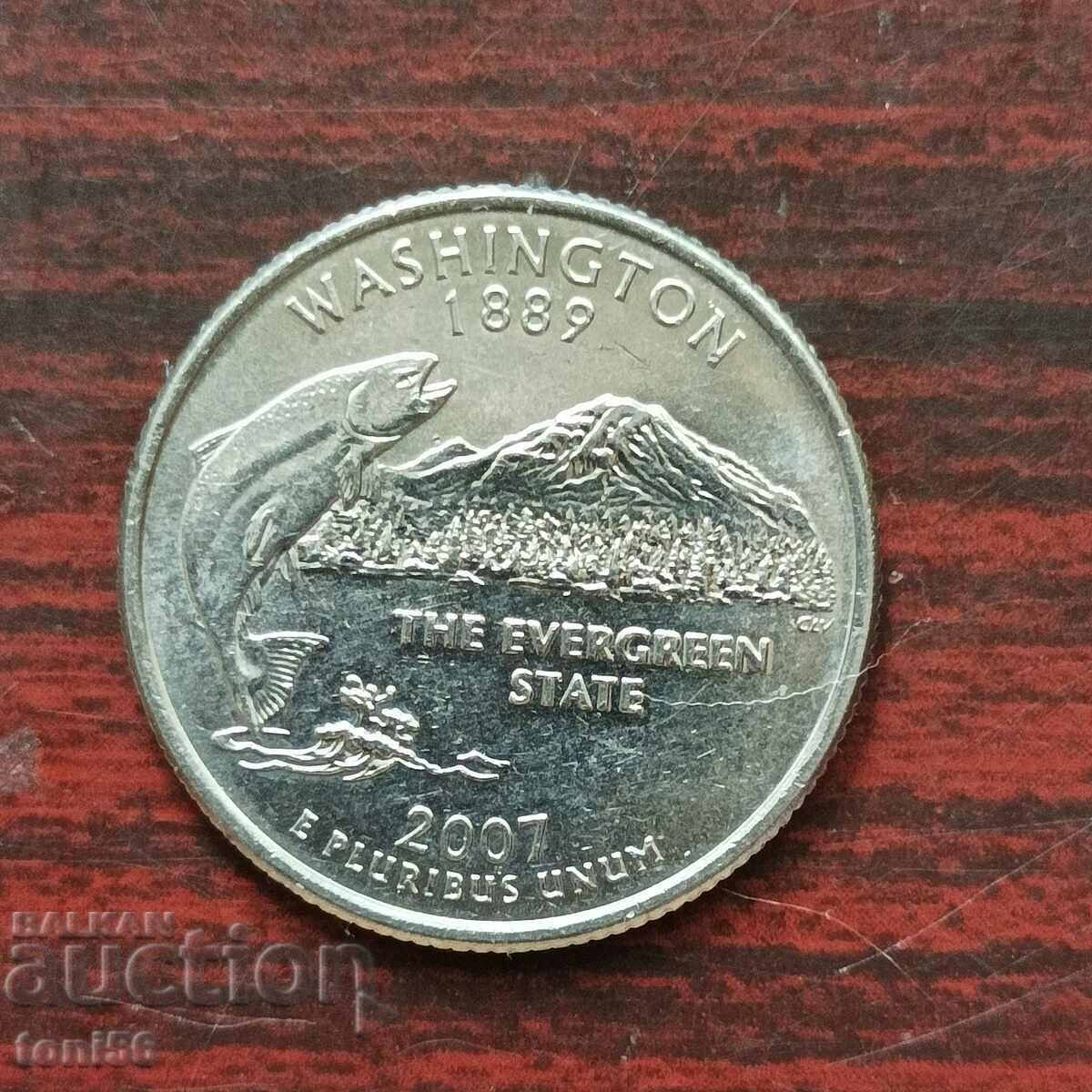 1/4 dolar SUA 2007 P - Washington UNC