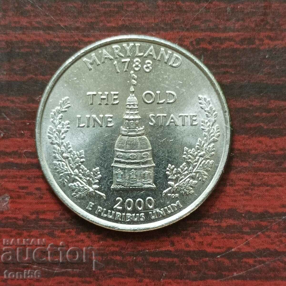 US 1/4 Dollar 2000 P - Maryland UNC