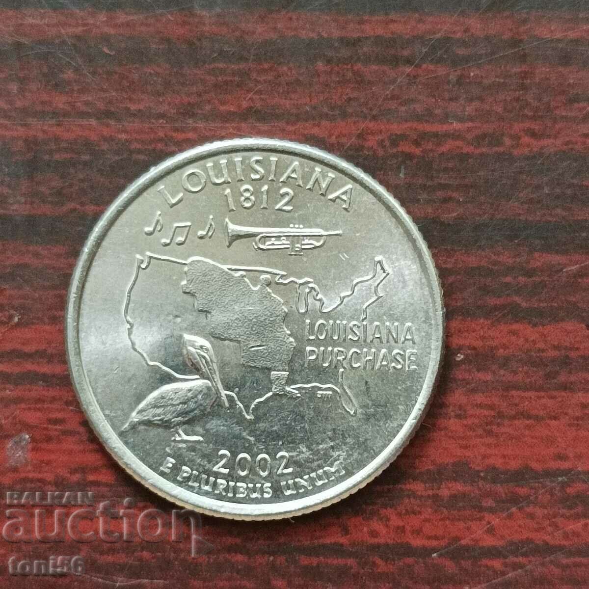 САЩ  1/4 долар 2002 P - Луизияна UNC