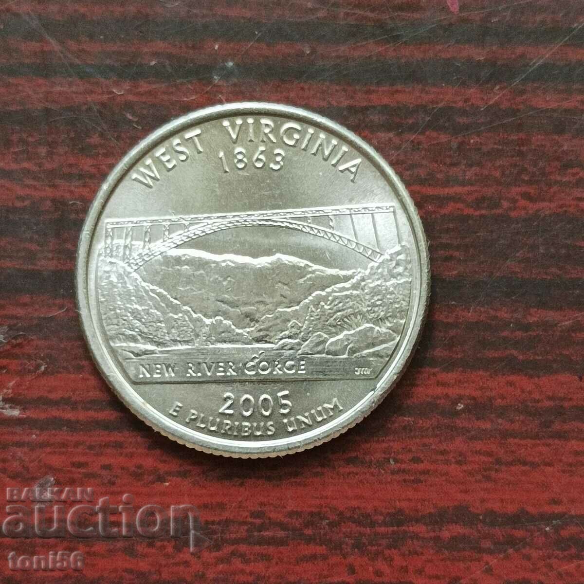 САЩ  1/4 долар 2005 P - Зап. Виржиния UNC