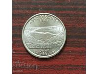 1/4 dolar SUA 2005 P - Avers. Virginia UNC