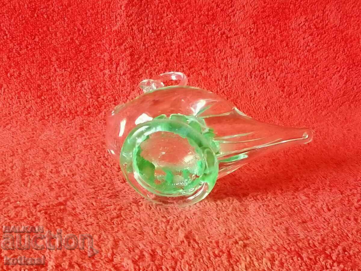 Old Flower Swan Figure Murano Glass Crystal - 5