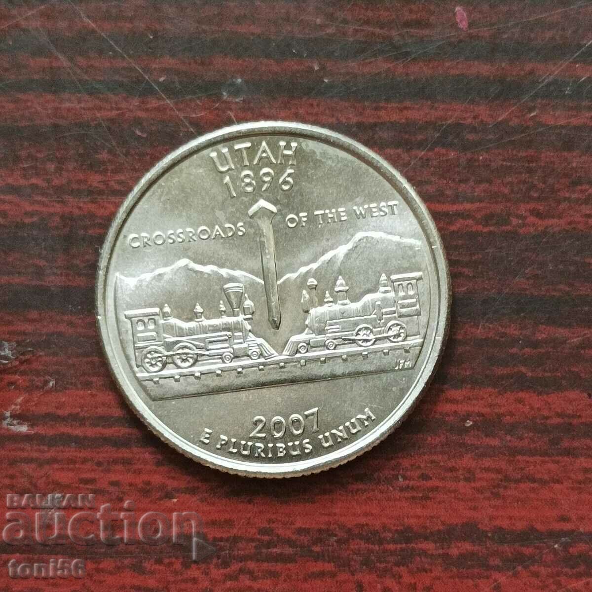 US 1/4 Dollar 2007 P - Utah UNC