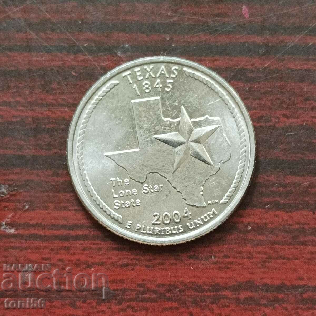 1/4 dolar SUA 2004 P - Texas UNC