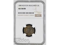 2 Cents 1881 NGC AU58 BN