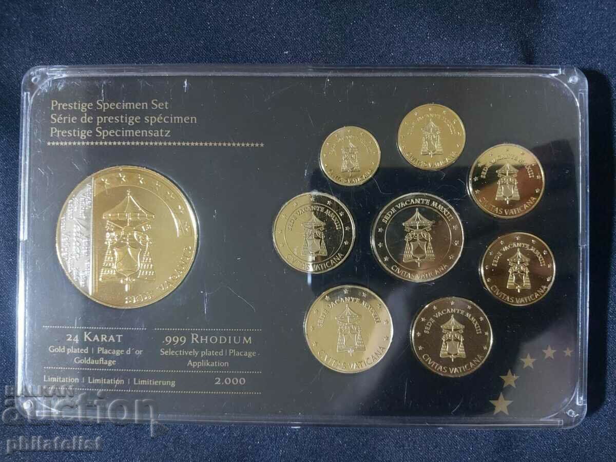 Позлатен пробен Евро Сет - Ватикана + медал, Седалището