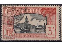 Franse/Guadelupa-1928-Regular-Portul cu podul, timbru poștal