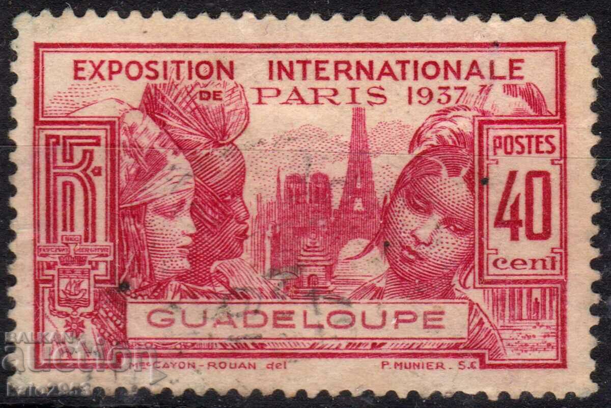 Franse/Guadelupa-1937-Expozitia Mondiala Paris, stampila