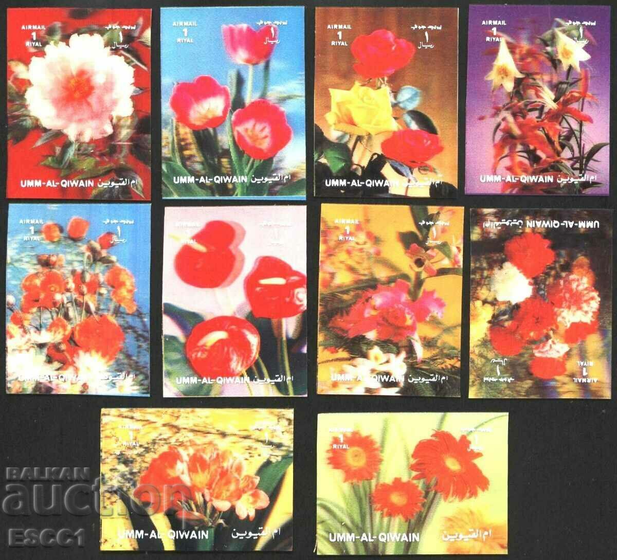 Clear Stamps 3D Stereo Flora Flowers 1972 από την Umm Al-Quwain