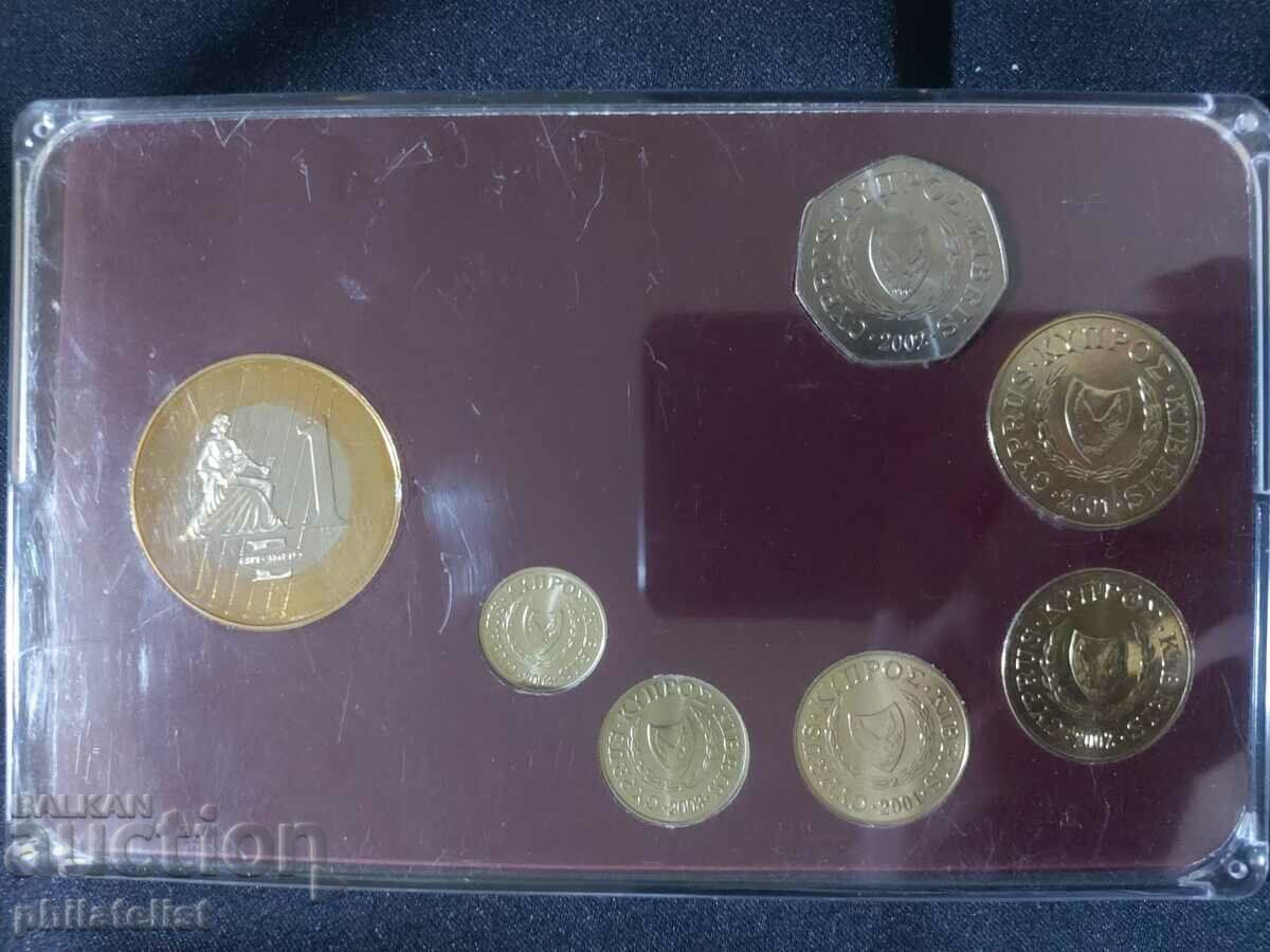 Auction  Complete set - Cyprus 2001-2003, 6 coins + medal