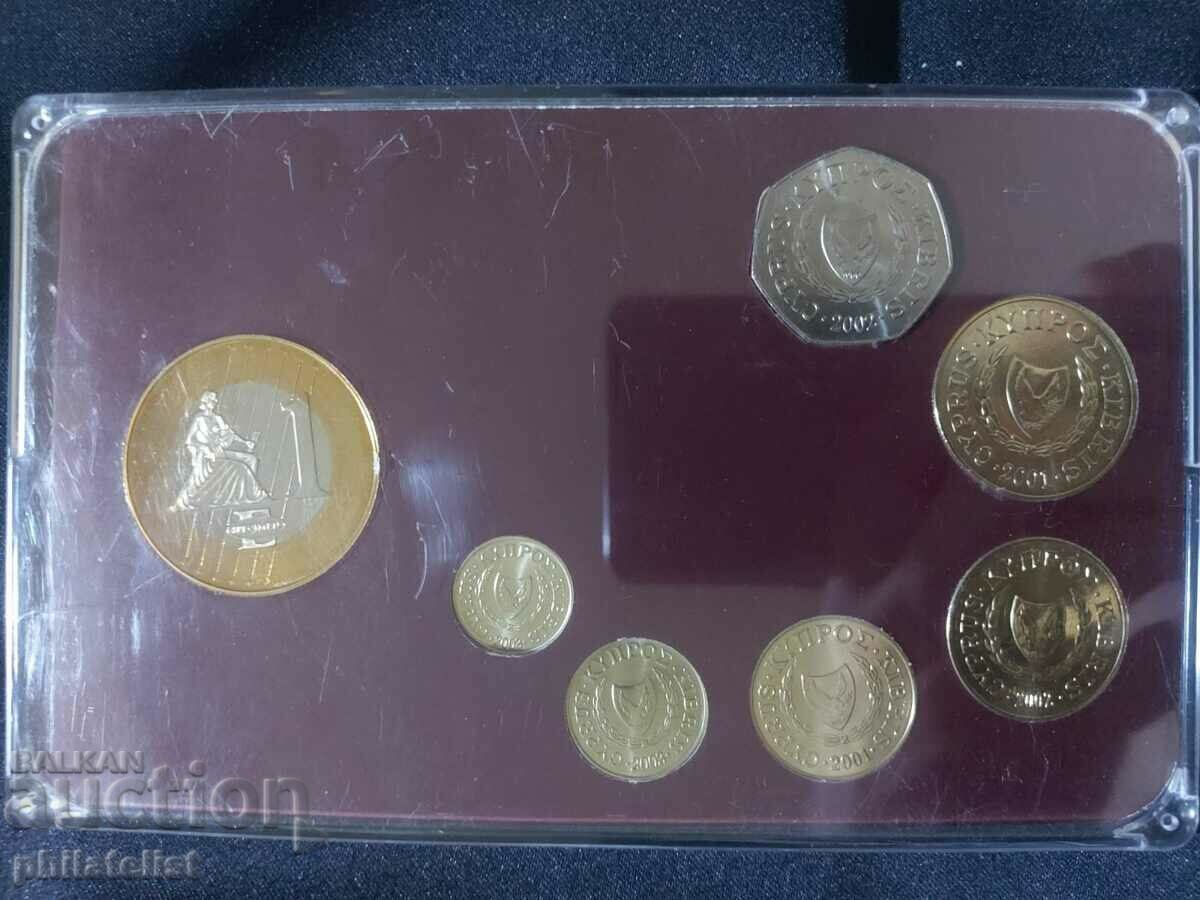 Auction  Complete set - Cyprus 2001-2003, 6 coins + medal
