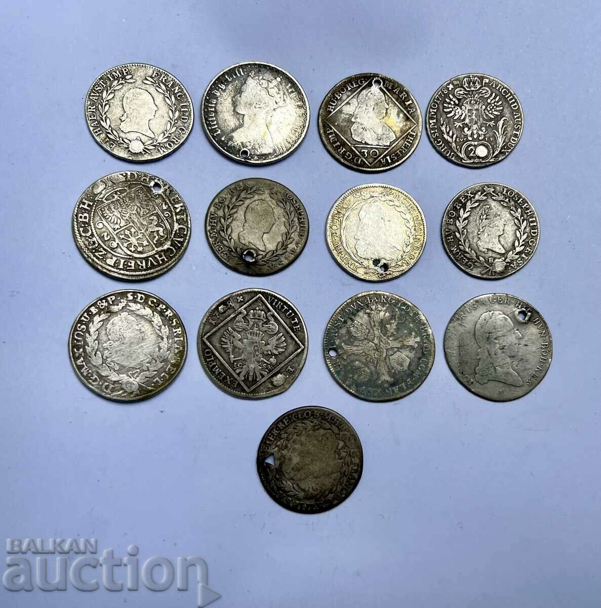 Лот 13 сребърни монети европейски монети