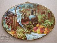 Painting Still life 27 cm wood reproduction, excellent