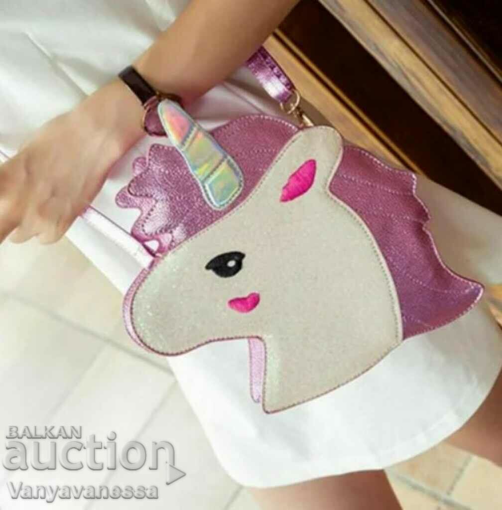 Χαριτωμένη τσάντα ώμου Unicorn με μακριά λαβή