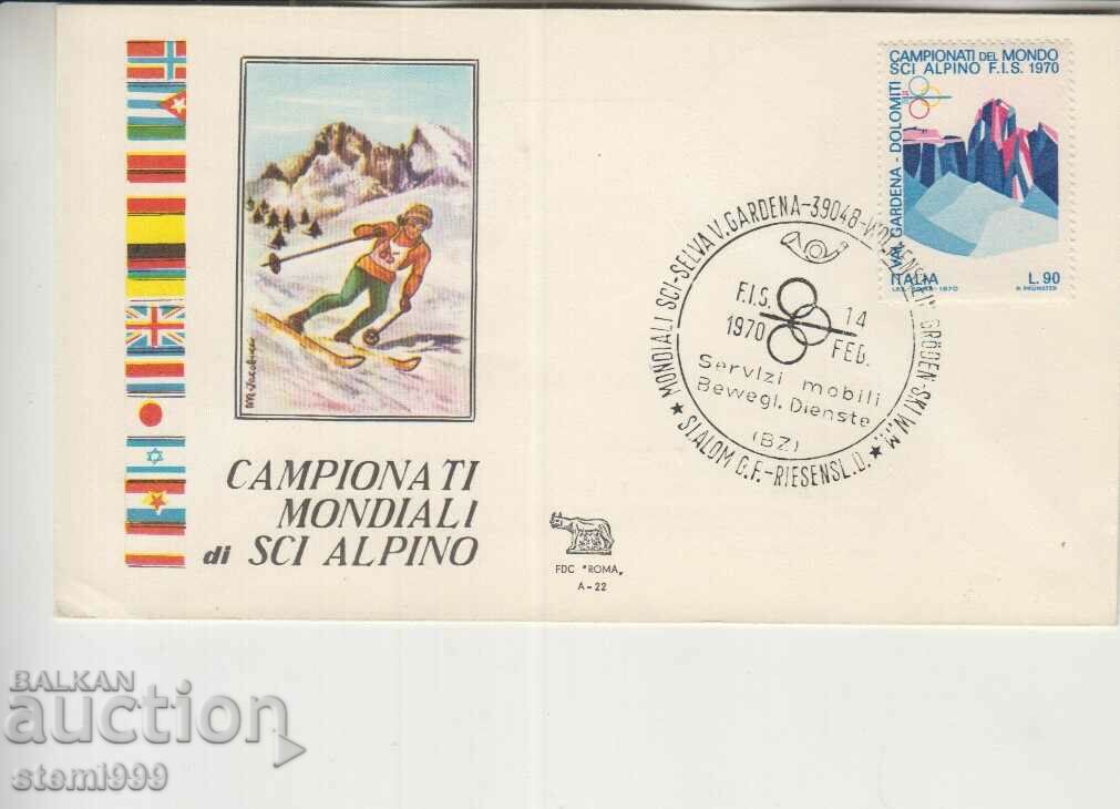 First Day Mailing Envelope FDC Sport Ski