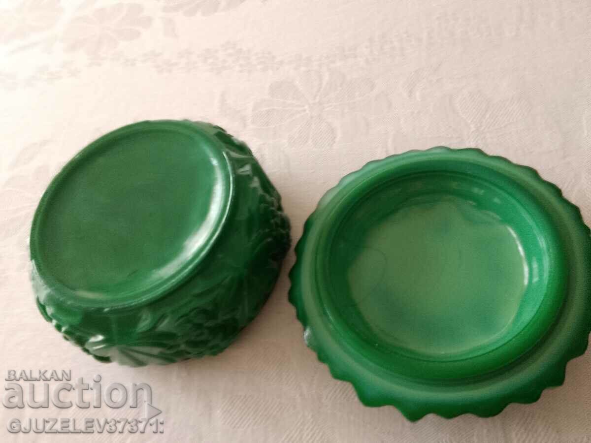 Δημοπρασία Vintage συλλεκτική μποέμ τσέχικη τέχνη από γυαλί μαλαχίτη Δημοπρασία Vintage συλλεκτική μποέμ τσέχικη τέχνη από γυαλί μαλαχίτη