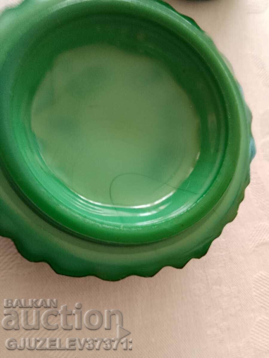 Παράδοση Vintage συλλεκτική μποέμ τσέχικη τέχνη από γυαλί μαλαχίτη Παράδοση Vintage συλλεκτική μποέμ τσέχικη τέχνη από γυαλί μαλαχίτη