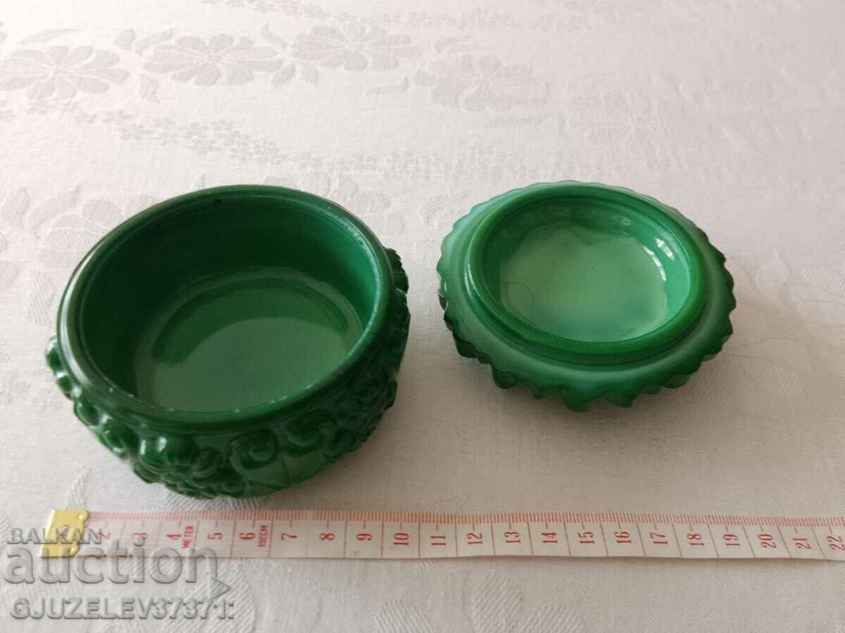 Vintage συλλεκτική μποέμ τσέχικη τέχνη από γυαλί μαλαχίτη - 5 Vintage συλλεκτική μποέμ τσέχικη τέχνη από γυαλί μαλαχίτη - 5