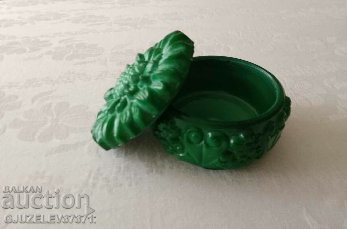 Vintage συλλεκτική μποέμ τσέχικη τέχνη από γυαλί μαλαχίτη - 6 Vintage συλλεκτική μποέμ τσέχικη τέχνη από γυαλί μαλαχίτη - 6