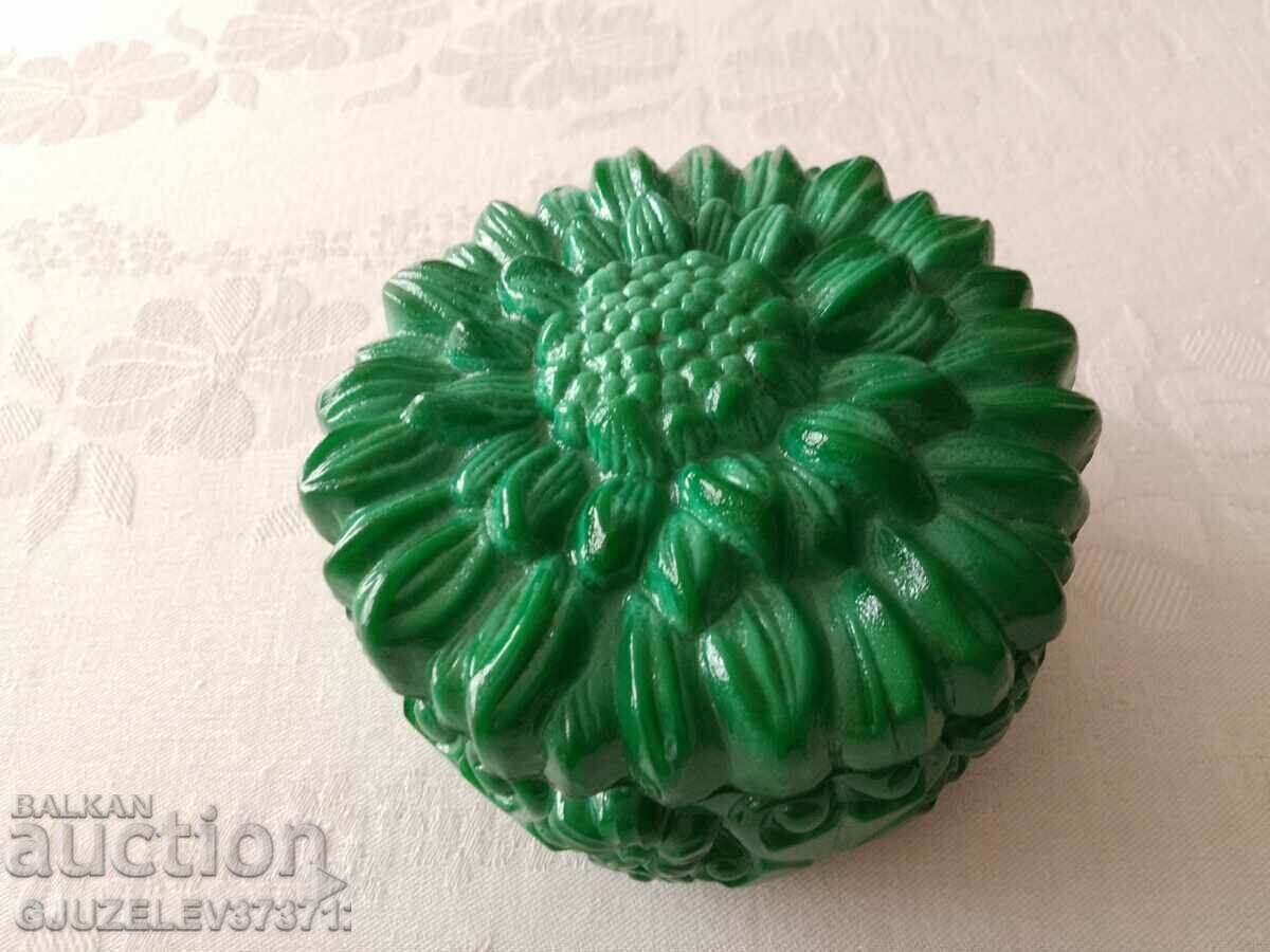 Vintage συλλεκτική μποέμ τσέχικη τέχνη από γυαλί μαλαχίτη - 7 Vintage συλλεκτική μποέμ τσέχικη τέχνη από γυαλί μαλαχίτη - 7