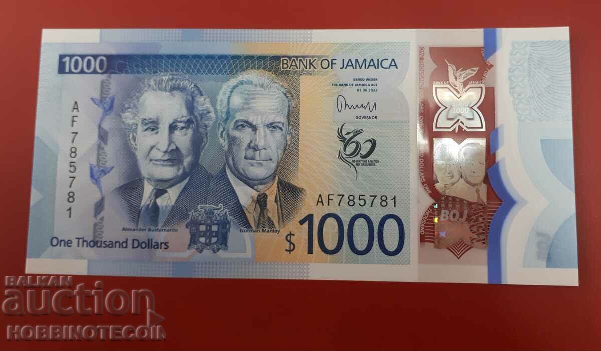 JAMAICA JAMAICA 1000 $1000 emisiune 2022 2023 NOUL UNC POLIM