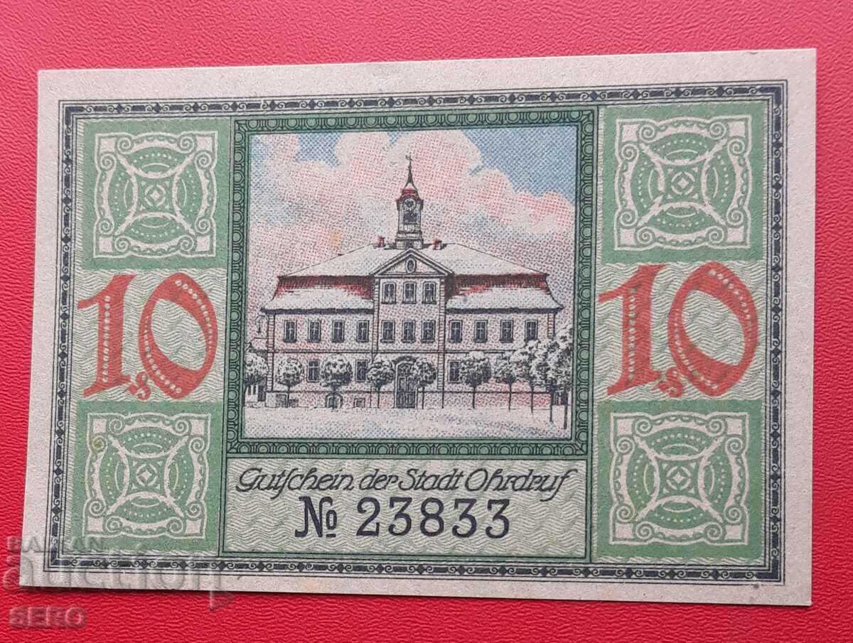 Banknote-Germany-Thuringia-Ordruff-10 pfennig 1921