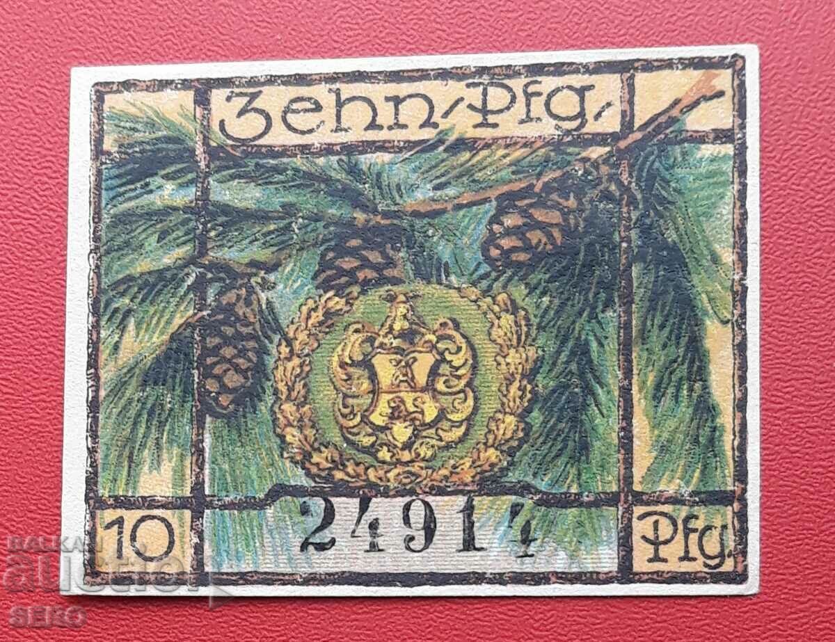 Банкнота-Германия-Тюрингия-Графентал-10 пфенига 1921