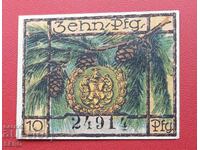 Банкнота-Германия-Тюрингия-Графентал-10 пфенига 1921