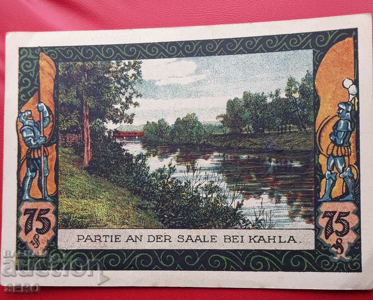 Bancnota-Germania-Thuringia-Kahla-75 pfennig 1921