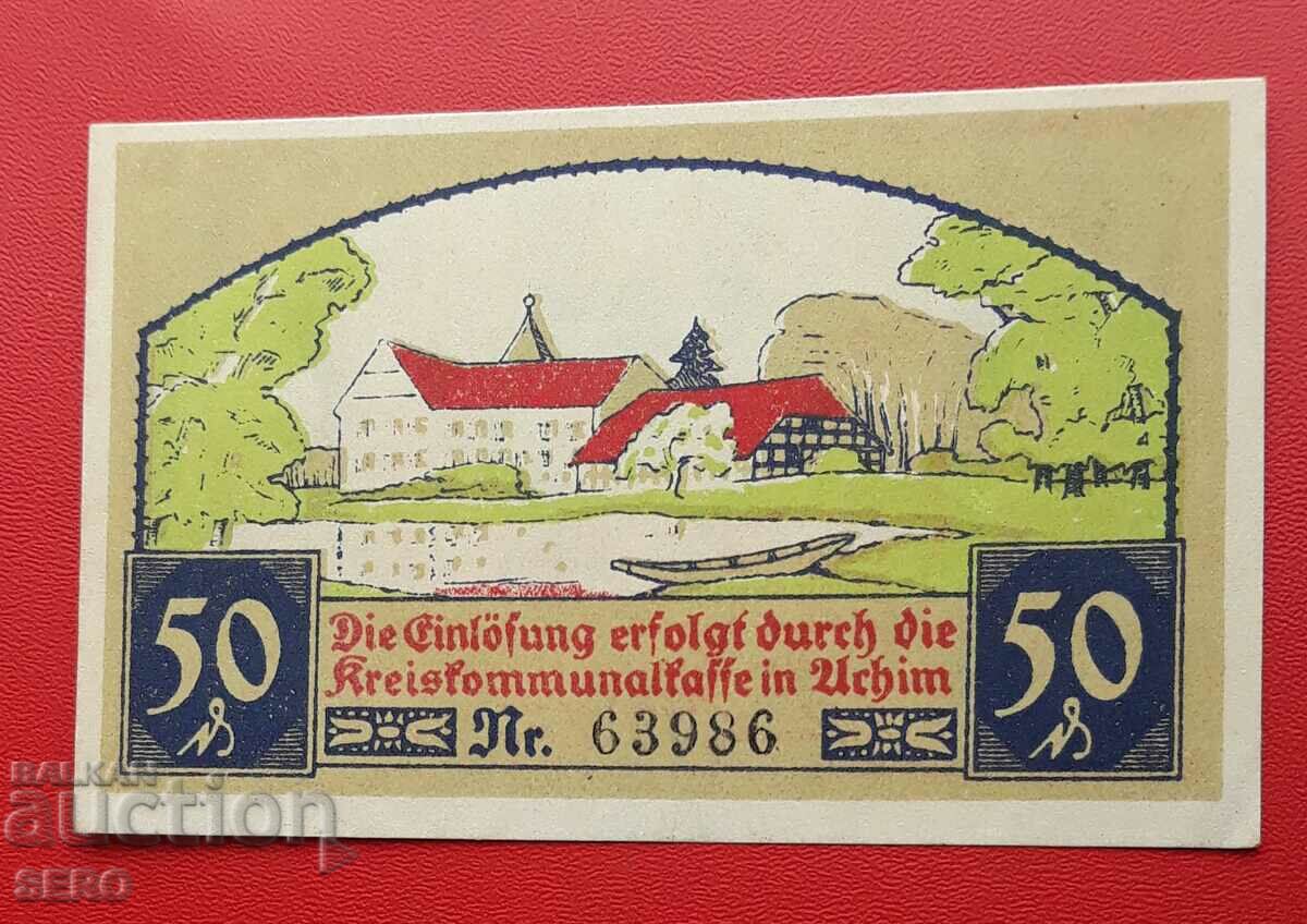 Banknote-Germany-Saxony-Achim-50 pfennig 1921