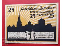 Bancnota-Germania-Saxonia-Stade-25 pfennig 1920-o singura fata