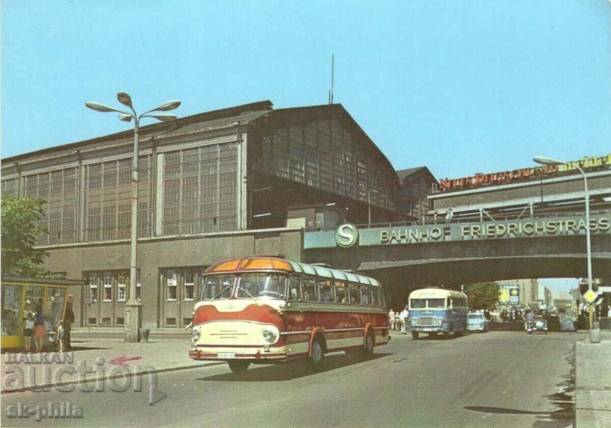 Παλιά καρτ ποστάλ - μεταφορά - Βερολίνο, σταθμός Friedrichstrasse