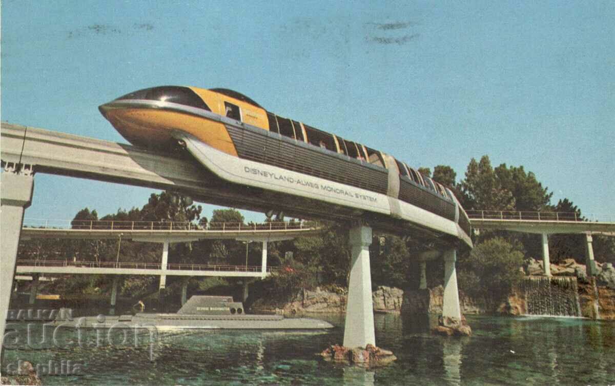 Old postcard - transport - Monorail train